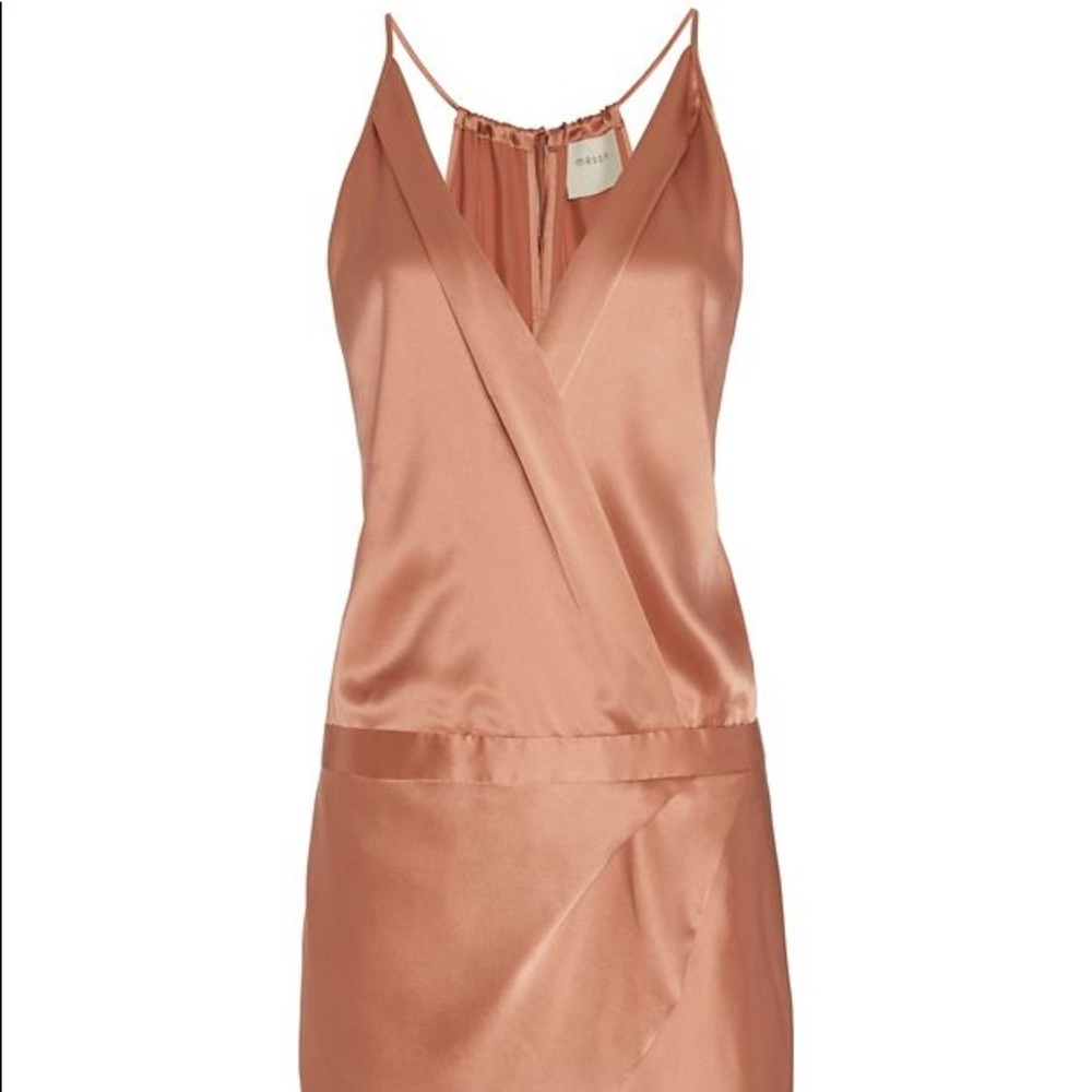 Michelle Mason Cami Wrap Mini Dress Blush